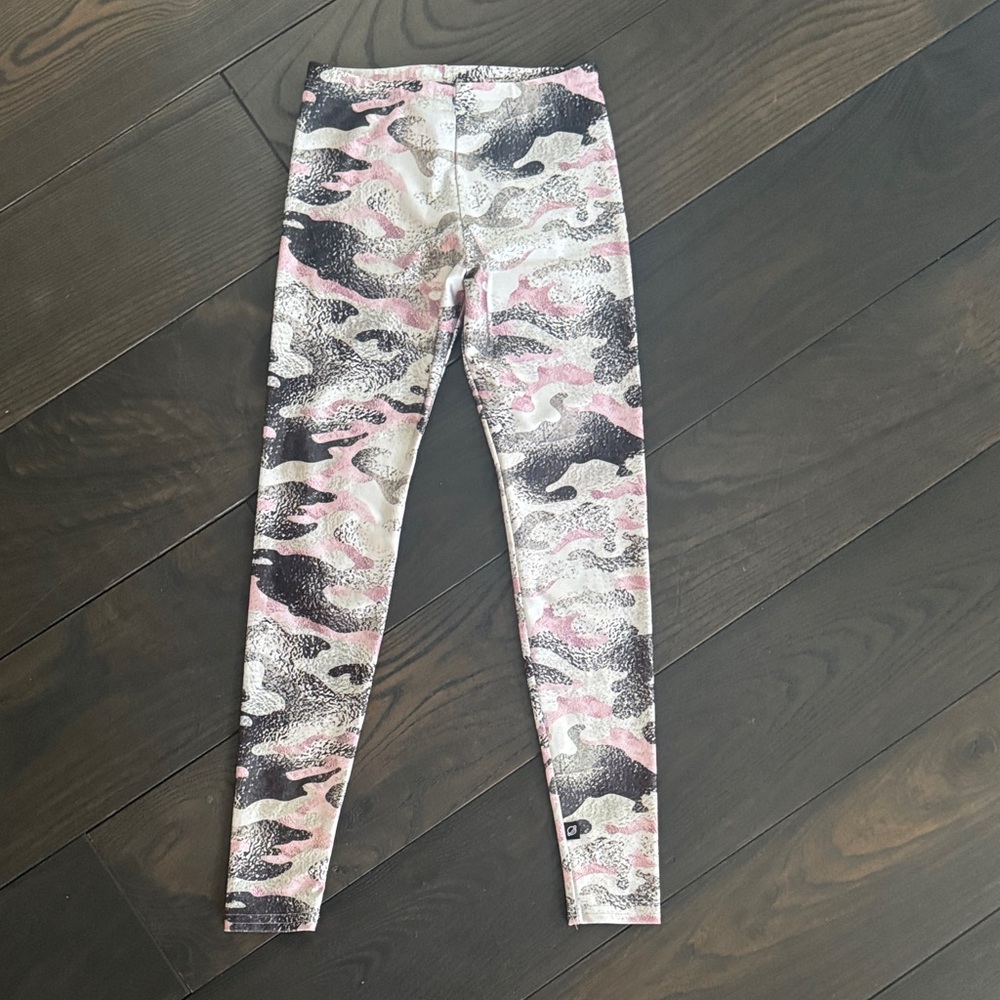 Terez Pink and Black Patterned Girls Leggings